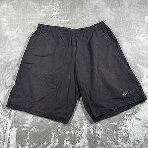 Vintage Nike Shorts Mens XXL 36x11 Black Embroidered Swoosh Cotton Casual